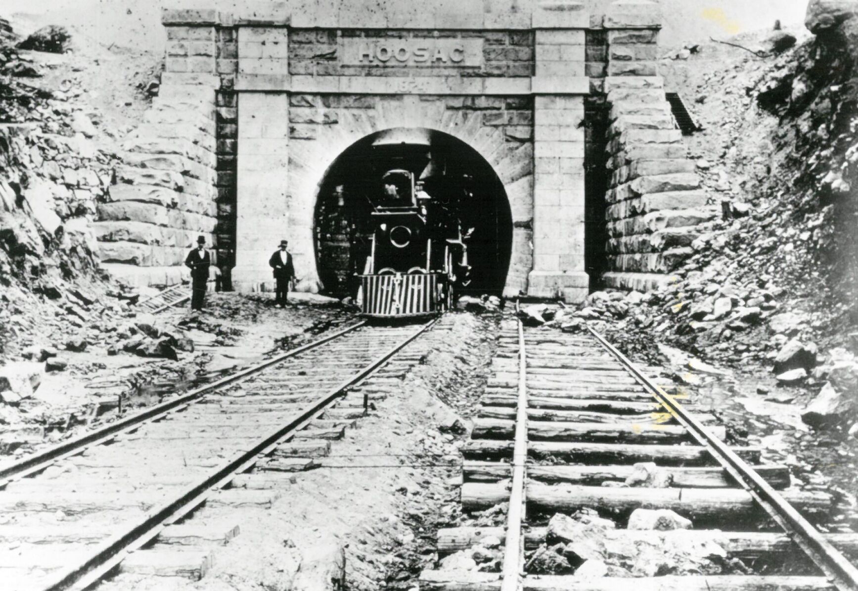 Train leaving the tunnel